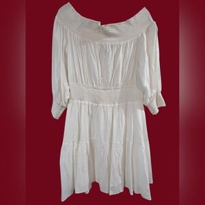 Gianni Bini Cream Off-Shoulder Midi Dress